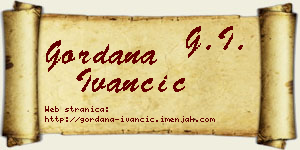 Gordana Ivančić vizit kartica